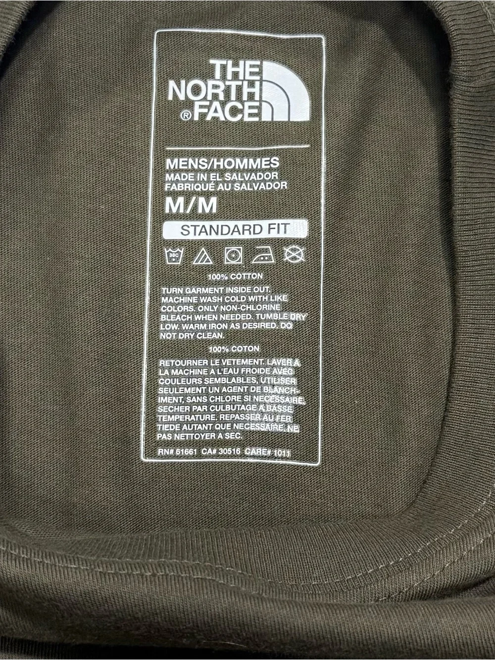 The North Face Men's Olive Long Sleeve Logo Tee - Medium